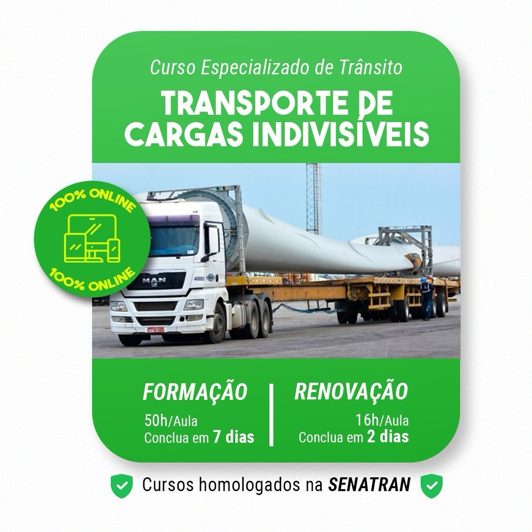 Curso Transporte de Cargas Indivisíveis